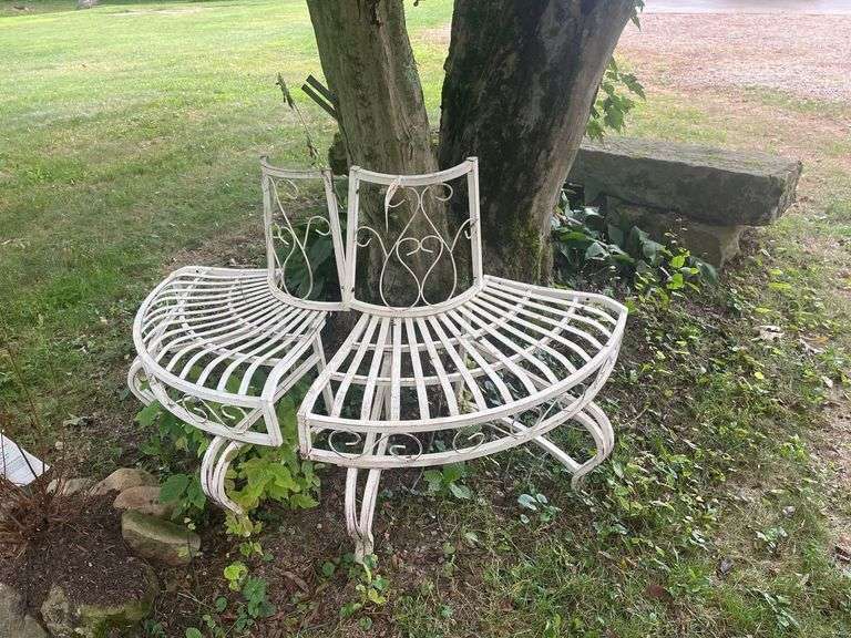 2 Pieces of a Tree Bench 42x32 Inches image