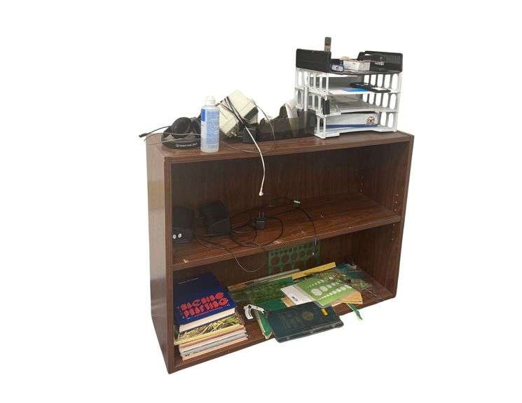 Wooden Book Shelf 36x12x27 Inches Along with contents in Corner image