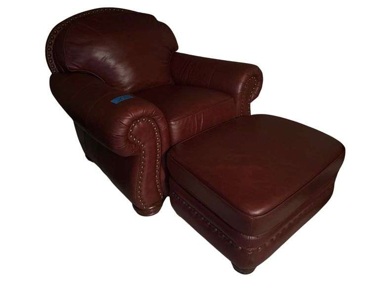 Lane Leather Chair and Ottoman, 40 in x 36 in x 44 in and Ottoman , 30 in x 23 in x 16 in image