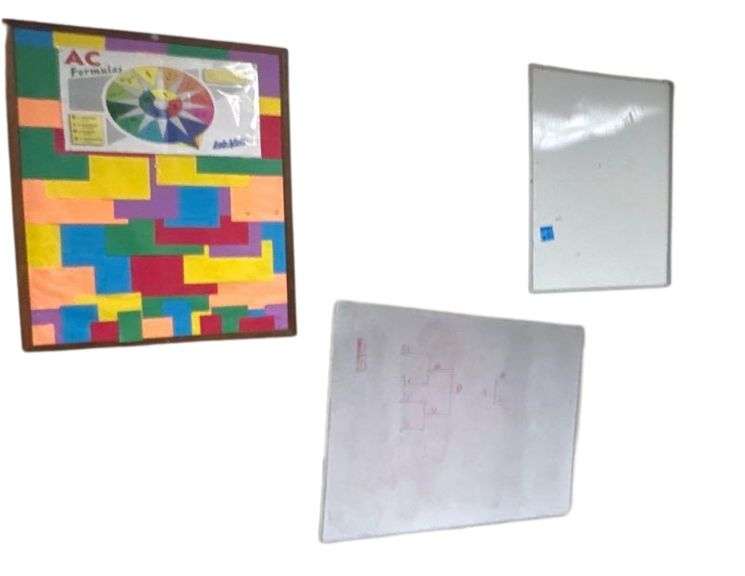 Bulletin Board, 2 ft x 3 ft, and Two Whiteboards, 2 ft x 3 ft and 4 ft x 8 ft image
