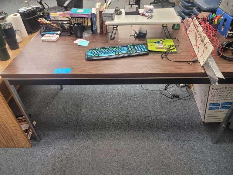 6ft Table with Electrical Components- Keyboard Lamp and More image