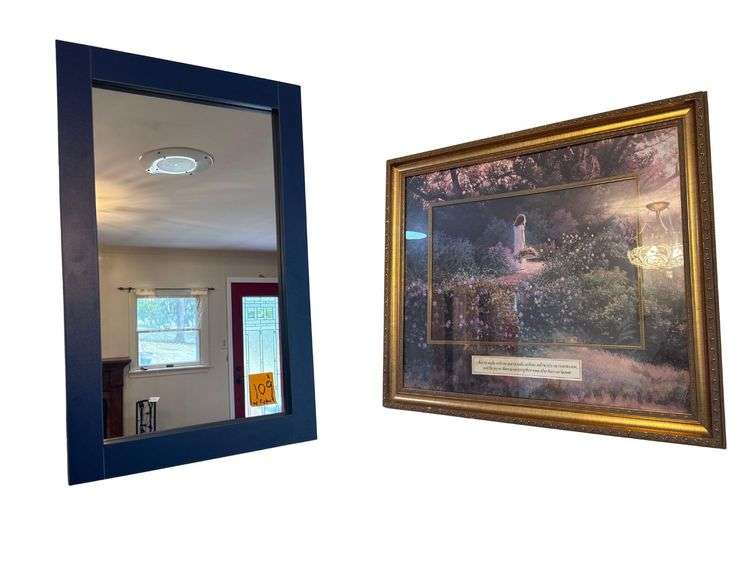 Wall Mirror and Religious Framed Matted Print image