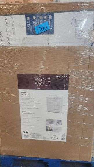 Home Decorators Clady 30 in White Vanity - Glacier Bay Vanity Combo, 18.6 x 16.6 x 35.1 - zhome Decorators Vanity 36 in- Returns in. Boxes ' Shelf Packs image