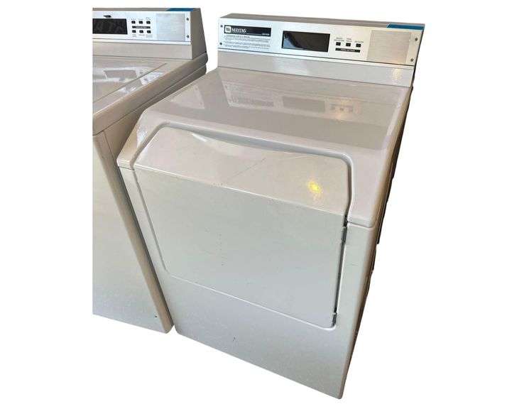 Maytag Commercial Electric Dryer - Model MDE21PRDYW - Serial No. 10986101EG - 120/240V - 27" x 28" x 42" image