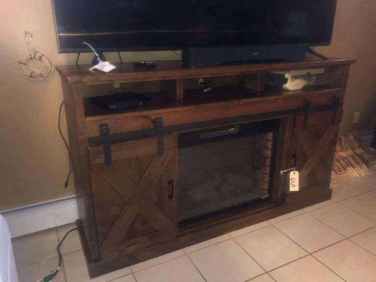 Television Stand 65”x18”x39” With Fireplace Insert image