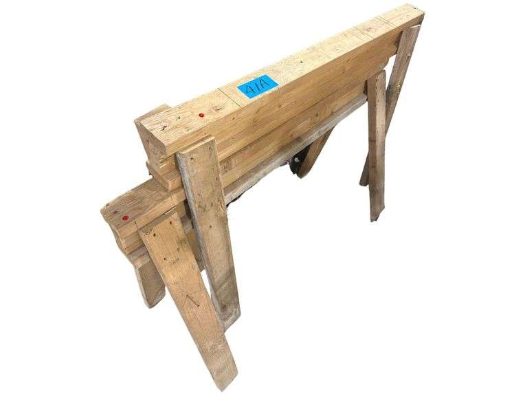 Pair of Wooden Sawhorses image