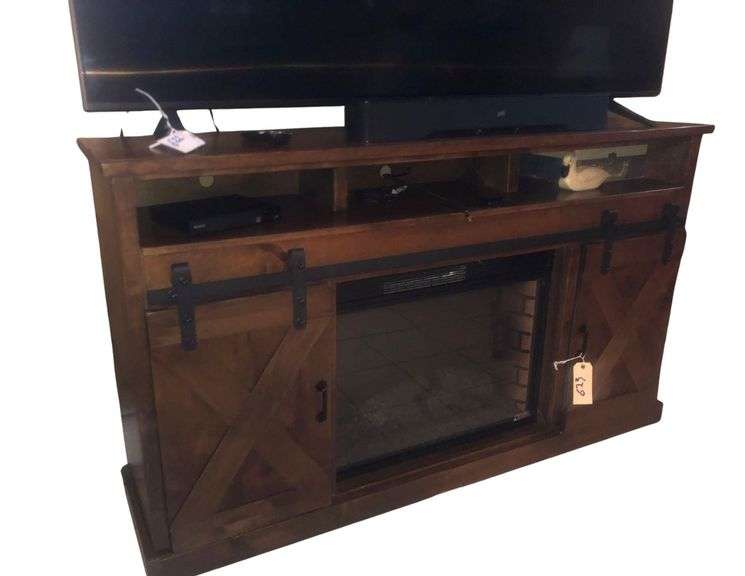 Television Stand 65”x18”x39” With Fireplace Insert image