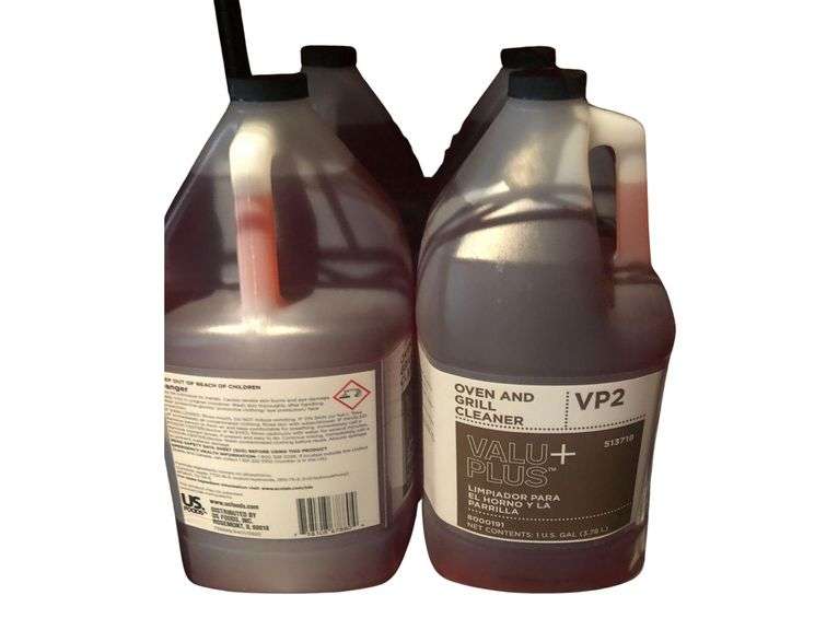 Contents Of Shelves Including Nitrile Gloves, Oven And Grill Cleaner, Glass Cleaner And Floor Cleaner image