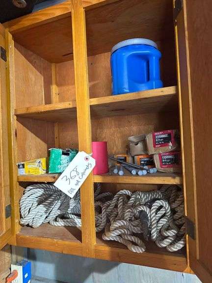 Contents of Top Cabinets - Misc. Hardware, Rope image