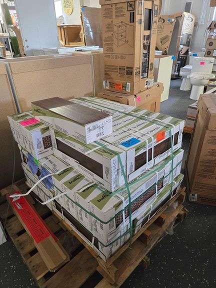 Pallet of Ceramic Floor/Wall Tile. Cherry. Must Bring Proper Manpower for Removal. Matches Lot 428 image
