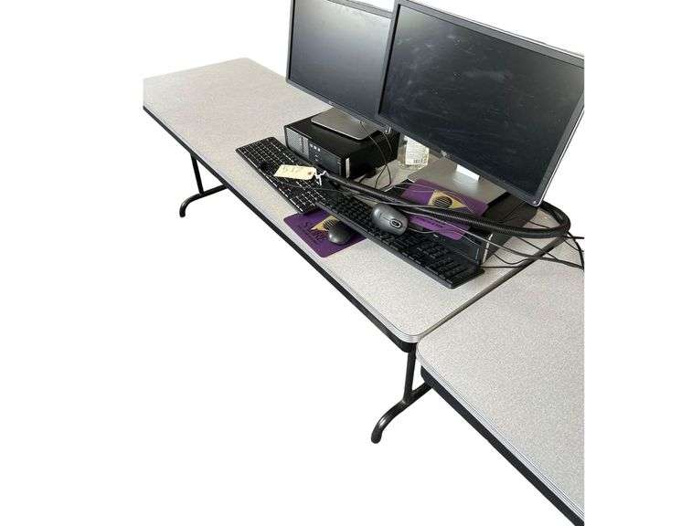 Two Dell Computers - Includes Table, 8ft x 2ft image