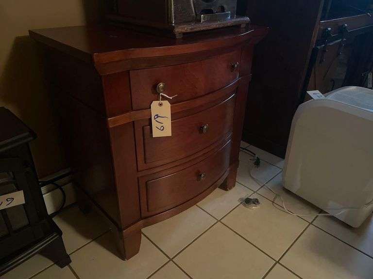 Wooden End Table Plus Contents 30x20x33 Inches image