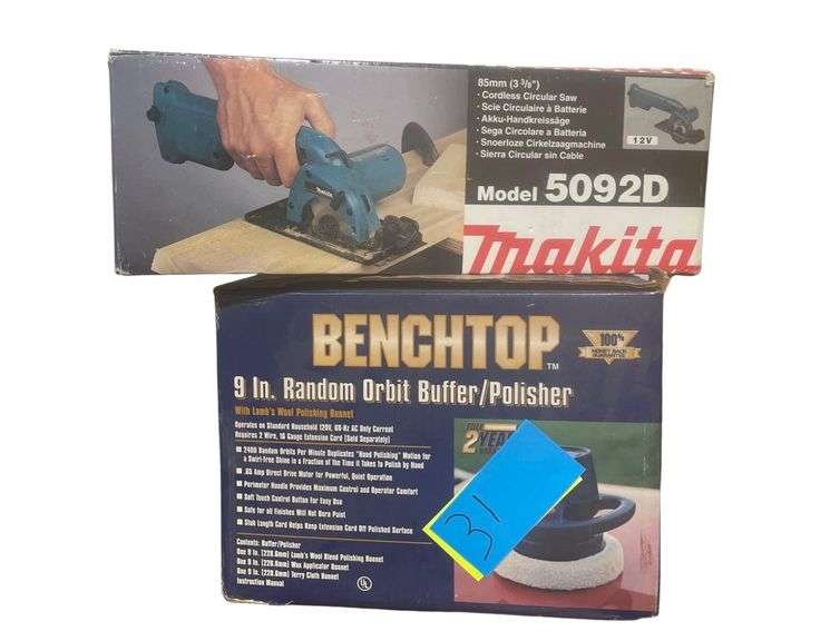 9 In. Random Orbit Buffer/Polisher & Thakita Cordless Circular Saw Model 5092D image