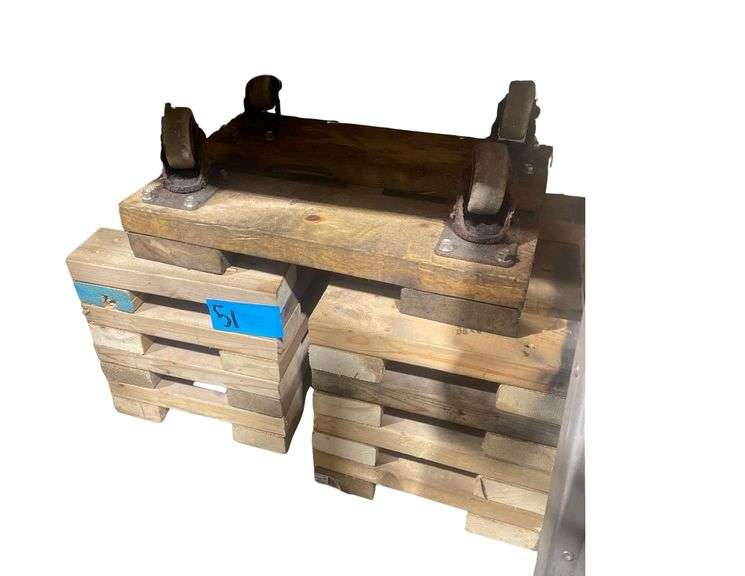 Wooden Dolly, 2 Stacks Wood Cribbing image