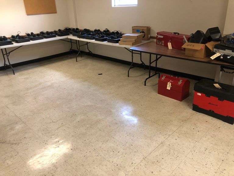 2 8ft Plastic Foldable Tables And 1 8ft Wooden Foldable Table (Does Not Include Contents And Have To Come After 4 For Pickup) image