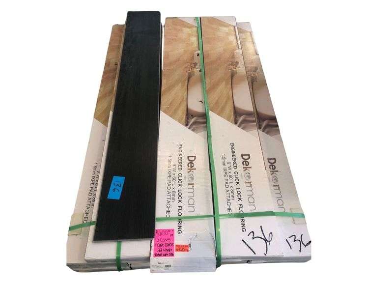 15 Cases Dekorman Engineered Click Lock Flooring 60“ x 9“ One Case Covers 22.4 sq ft Total sq ft 336 image