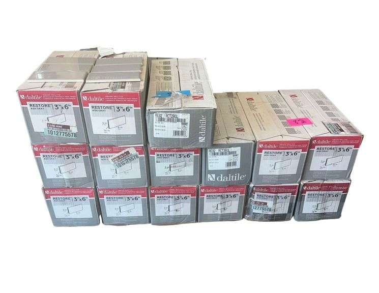 Pallet Of Datile Restore Ash Gray 3 X 6 Approximately 14 Cases - 4/1/2 X 12 / 5/16 Approximately 7 Cases image