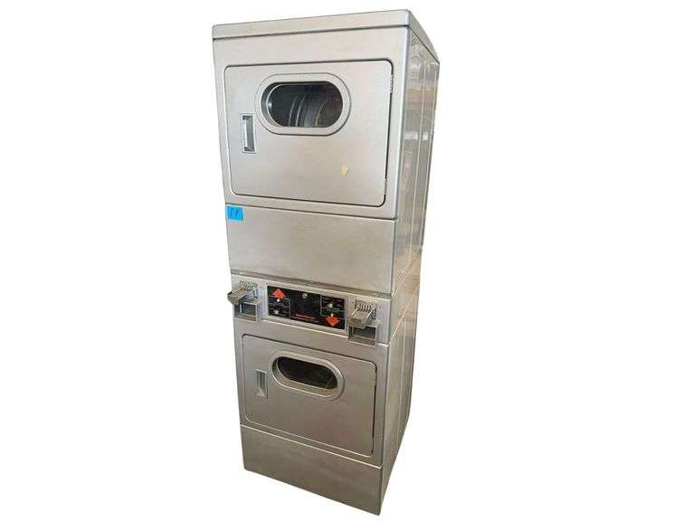 Speed Queen Commercial Double Stack Dryer - Model EG5119L - 120V, Natural Gas - 27" x 33" x 77" image
