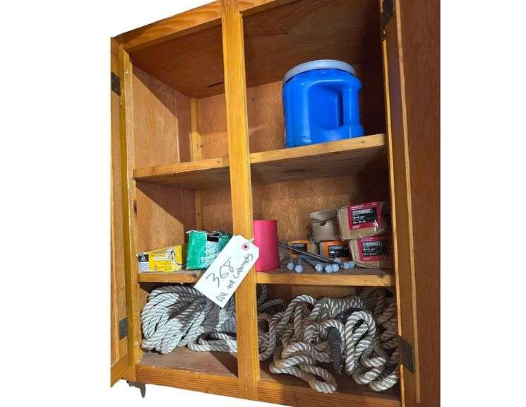 Contents of Top Cabinets - Misc. Hardware, Rope image