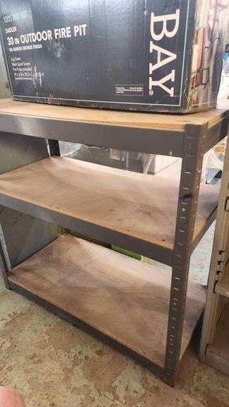 Metal with Wooden Shelves Shelf Unit - 36 x 20 x 36 on Approx image