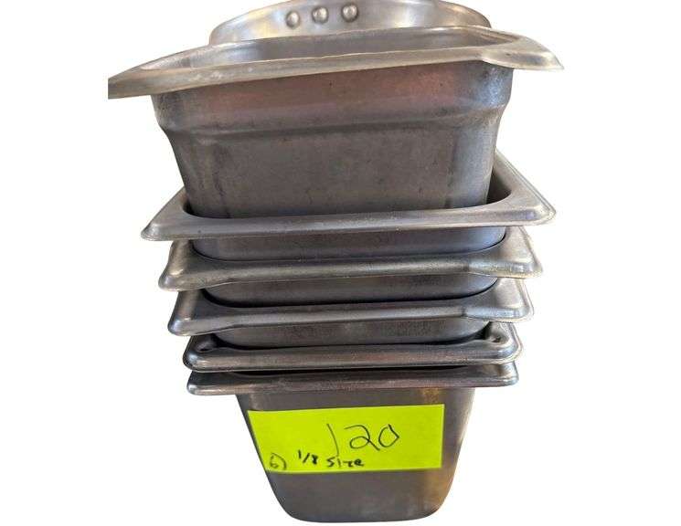 6 Stainless 1/8 Size Pans image