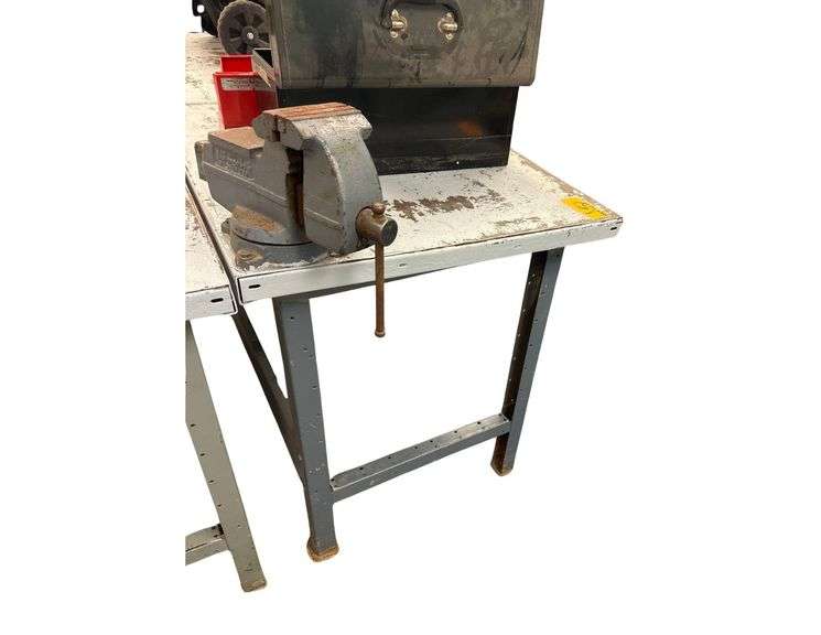 Steel Work Table With Vise - 6ft. L. X 30in. D. X 34in. H. image