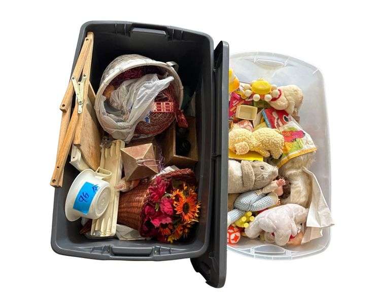 2 Boxes containing, Decorations, Stuffed animals, Dolls, Toys, Lantern, Etc. image