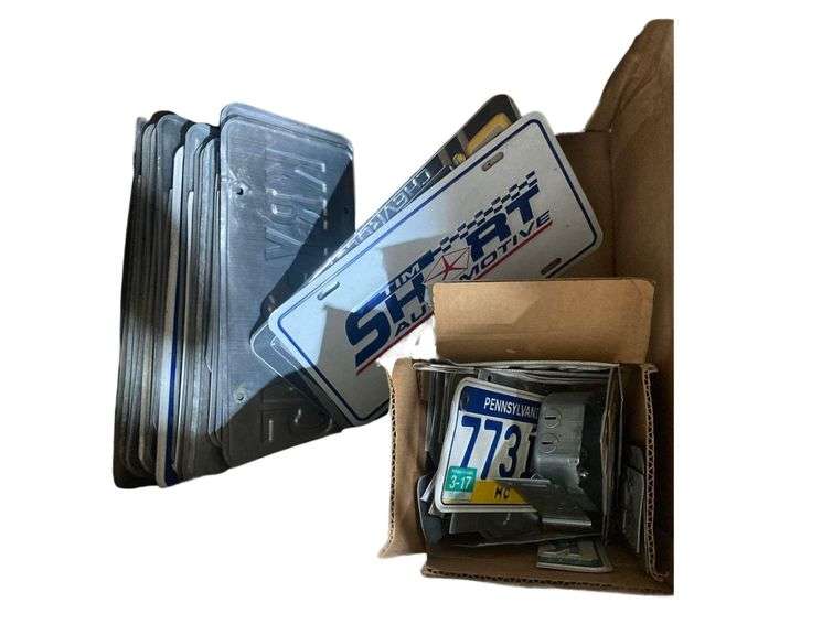 Assortment of License Plates and Cutup Pieces for Crafting image