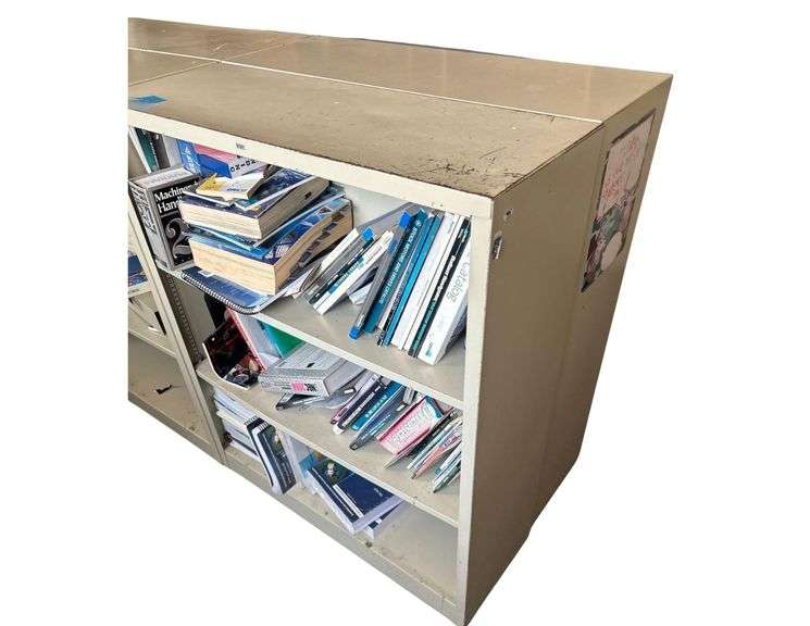 Two Metal Shelves and Contents - 13 in x 34 in x 41 in image