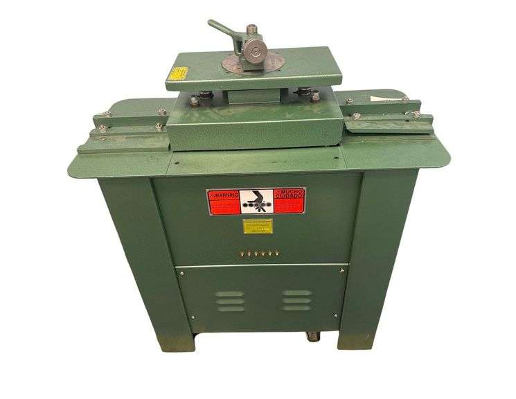 Tin Knocker 20ga 115v Rollformer w/ 20ga Flanging Attachment - Mounted on Rolling Cart image