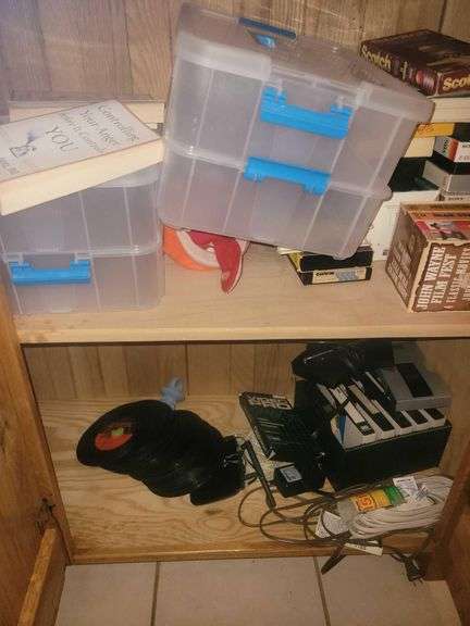 Contents Of Cupboard- Records - VHS - Books image