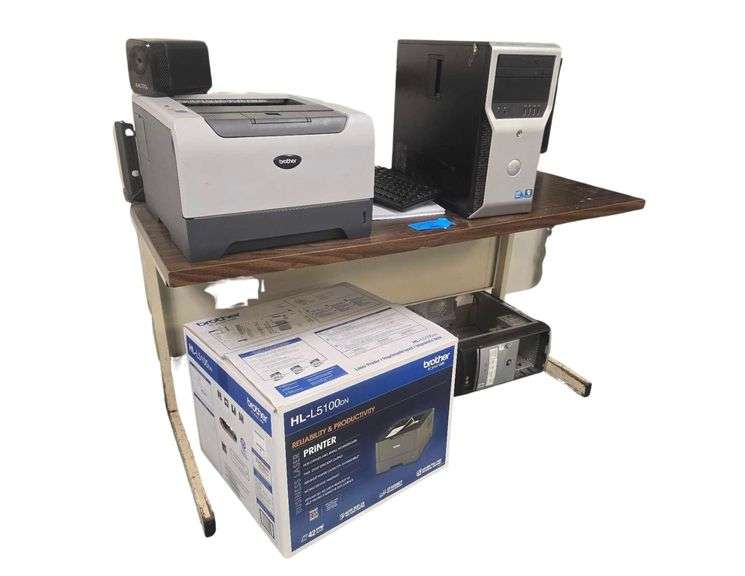 4ft W Table Computer and Printer image