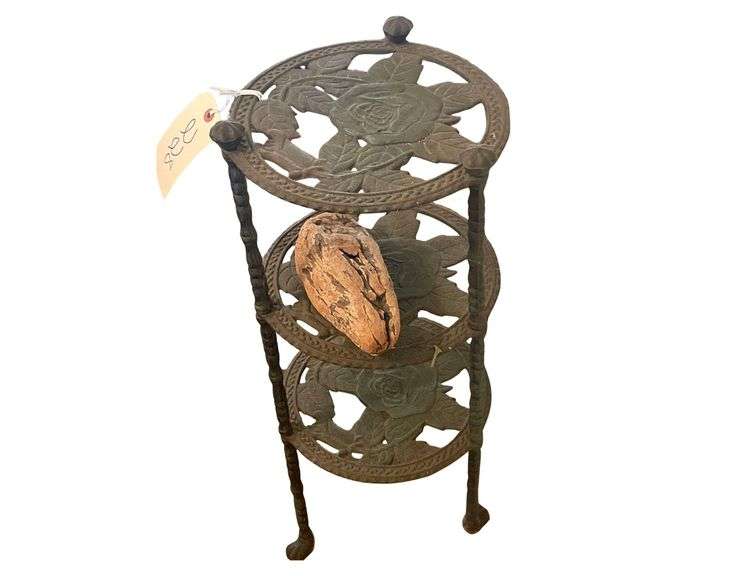 25 Inch Tall Metal 3 Tier Stand 11 Inches Wide image