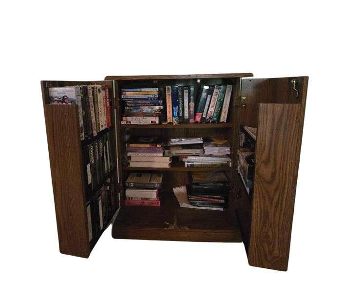 Small Wooden Video Cabinet 23 in. W x 12 in. D x 29. 5 in. H. Contents NOT Included. , image