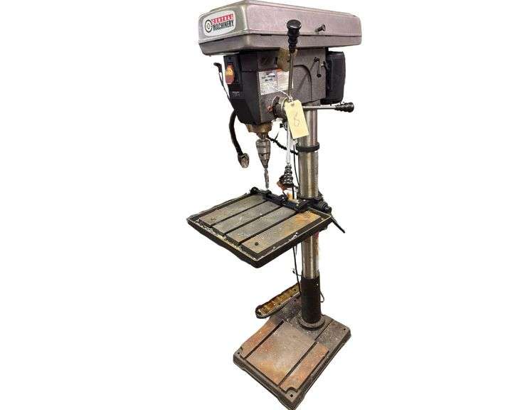 Central Machinery 12 Speed Production Drill Press - 120v - 12 Speed (180-3,865 RPM) - 18.5” x 16.5” Table - 45 Degree Tilting Table w 360 Degree Rotation image