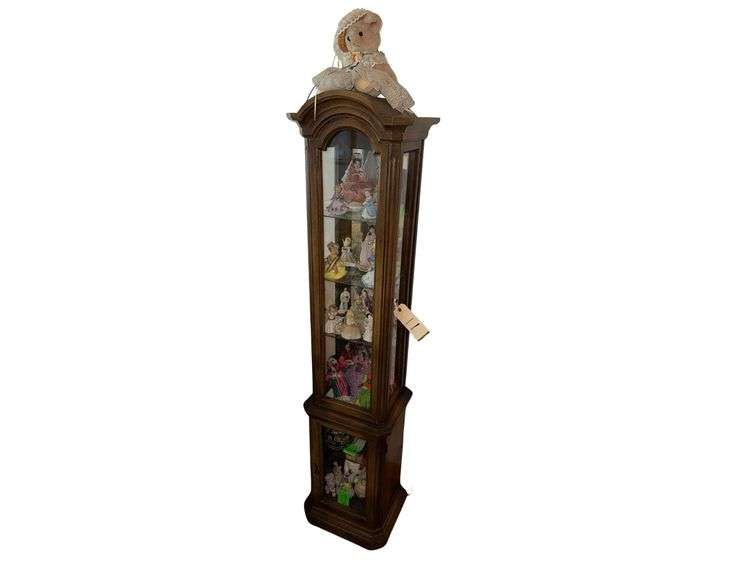Vintage Light Up Curio Cabinet - 14" x 11" x 66" image
