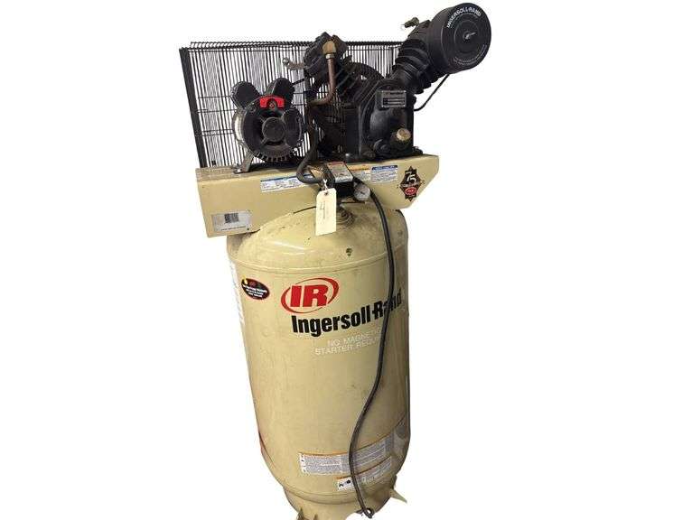 Ingersoll Rand 2340N5 80 Gallon Vertical Air Compressor - Serial No. 4001554 - 230 Volt - 5hp - 1 Phase - Works Great image