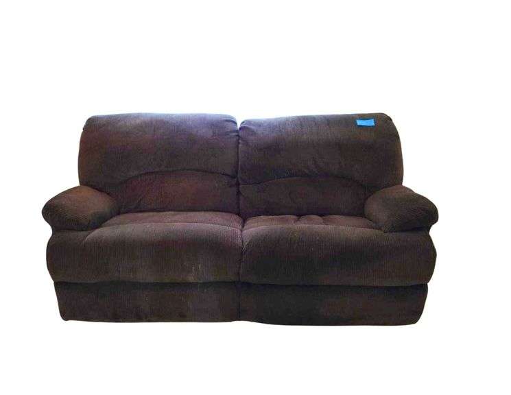 Brown Recliner Couch. Wide Corduroy Design. Approx 78 in. W x 34 in. D. 39 in. H image