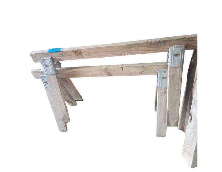2 Wooden Saw Horses image