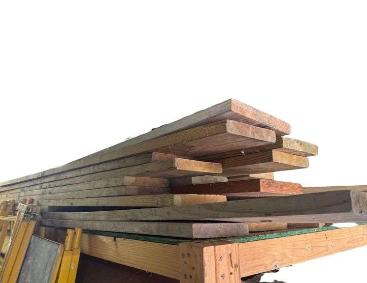OSHA Approved Wooden Scaffold Planks and Lumber on Top Shelf image