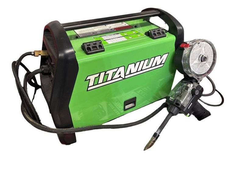 Titanium Unlimited 200 Professional Multiprocess Welder - DC Tig / DC Stick - 120/240v Input - With Titanium 150a Spool Gun - Comes on Rolling Two Tier Work Cart - w/ Welding Cable and Other Accessories image