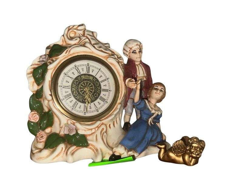Kentocs West Germany Decorative Mantel Clock - Angel Figurine image