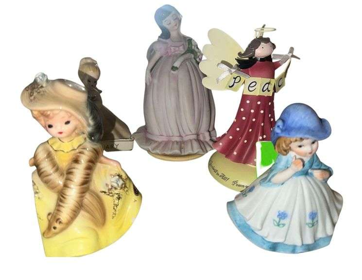 Porcelain Figurines and Music Box - Ceramic Figurine - Resin Angel Figurine - Tallest 6" image