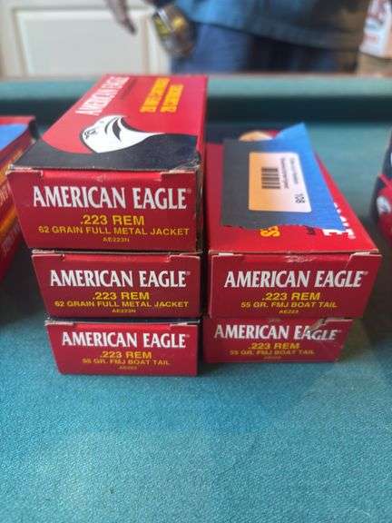 5 boxes of American Eagle .223 rem 55 grain FMJ ammunition image