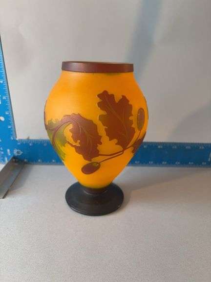 Cameo glass vase 8” tall image
