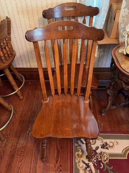 Set of 4 arrow back chairs, have been reglued