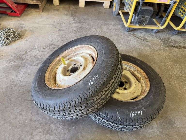 2 trailer tires on rims ST205/75R15 107/102L