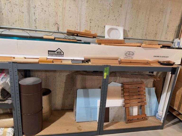 2 metal shelving units 12D x 36L x 36H NO CONTENTS!! image