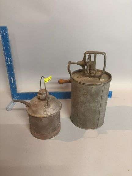 Kerosene can and ice cream maker Start a Fire with one and put it out w the other!! image