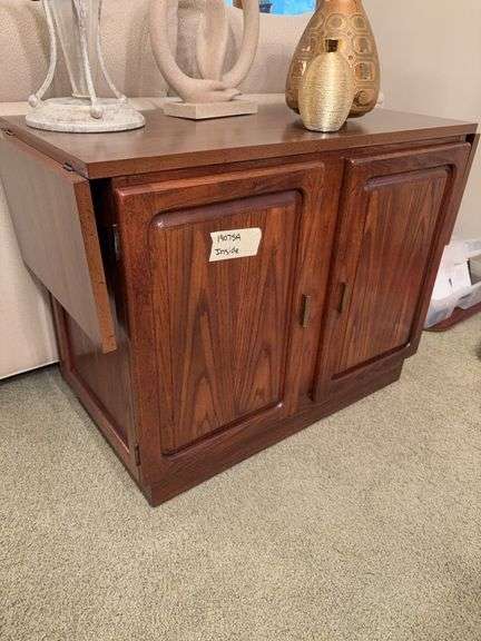 17x35x28 double door buffet w (2) 10.5” drop leaves NO CONTENTS image